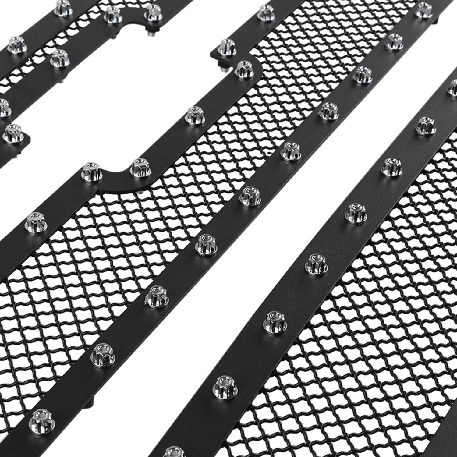 2007-2013 Chevy Silverado 1500/1500HD Rivet Black Steel 3PC Mesh Grille insert