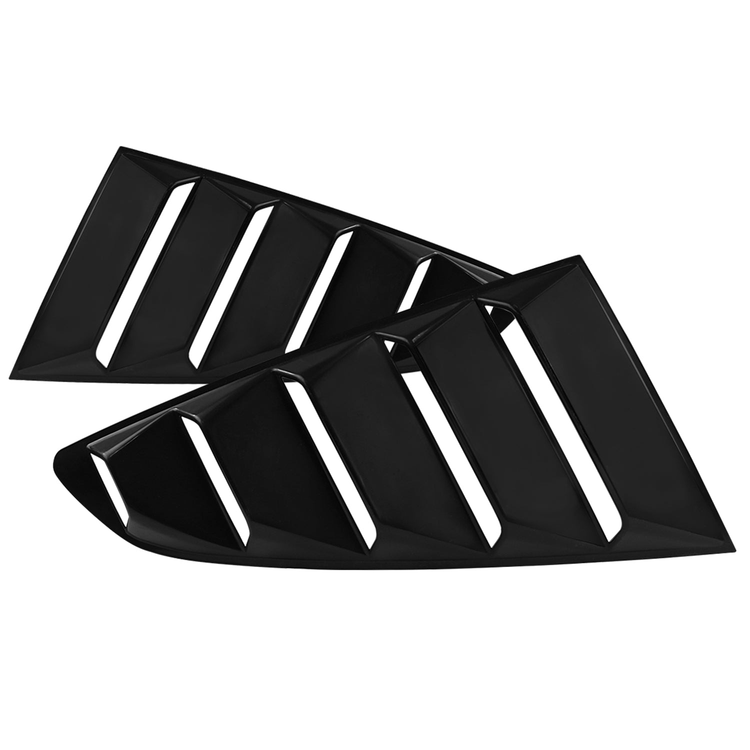 2015-2018 Ford Mustang Black ABS Quarter Side Window Louvers Vent