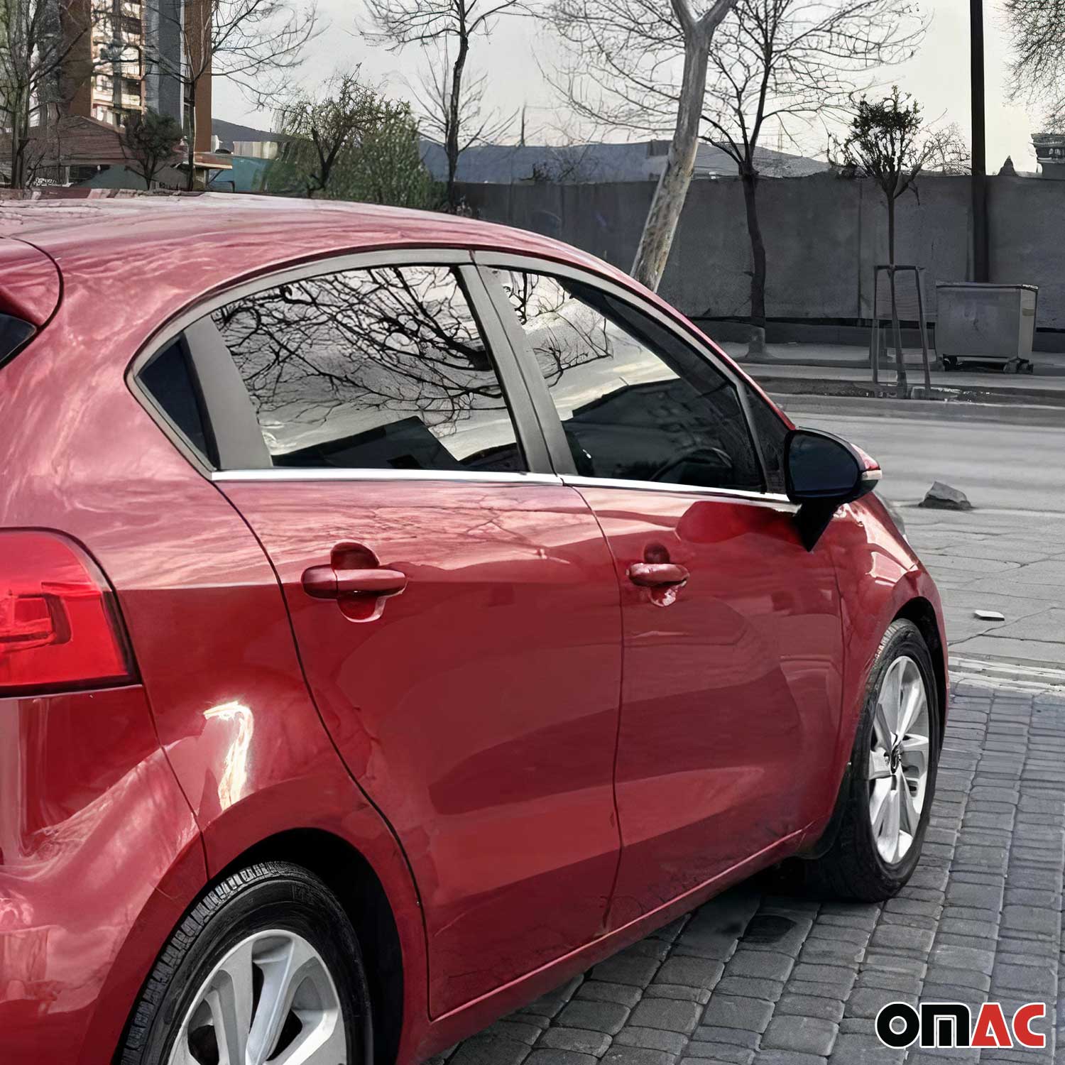 2012-2015 Kia Rio Window Molding Trim Streamer Stainless Steel Silver 6Pcs