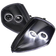 2000-2005 Mitsubishi Eclipse Dual Halo Projector Headlights Matte Black/Clear