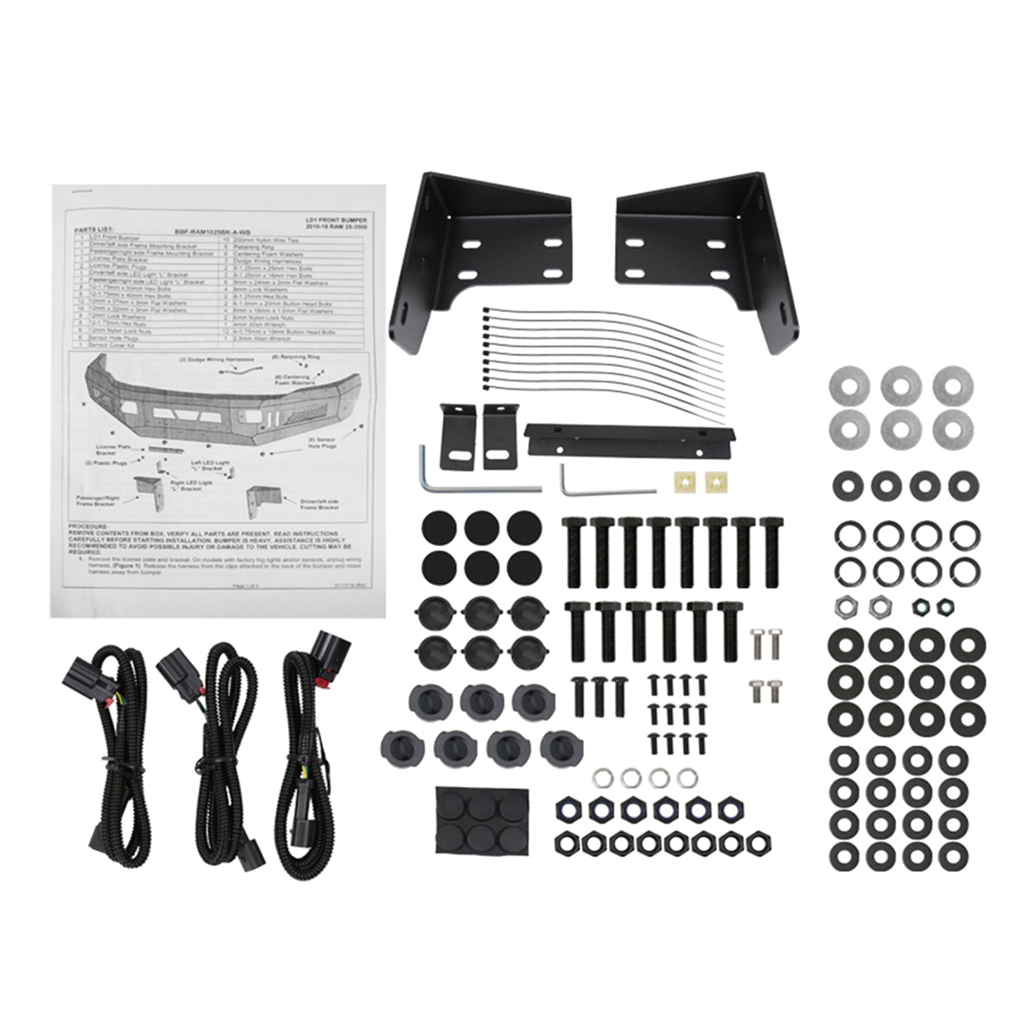 2010-2018 Dodge RAM 2500/3500 Heavy Duty Steel Front Bumper LED Light Ports