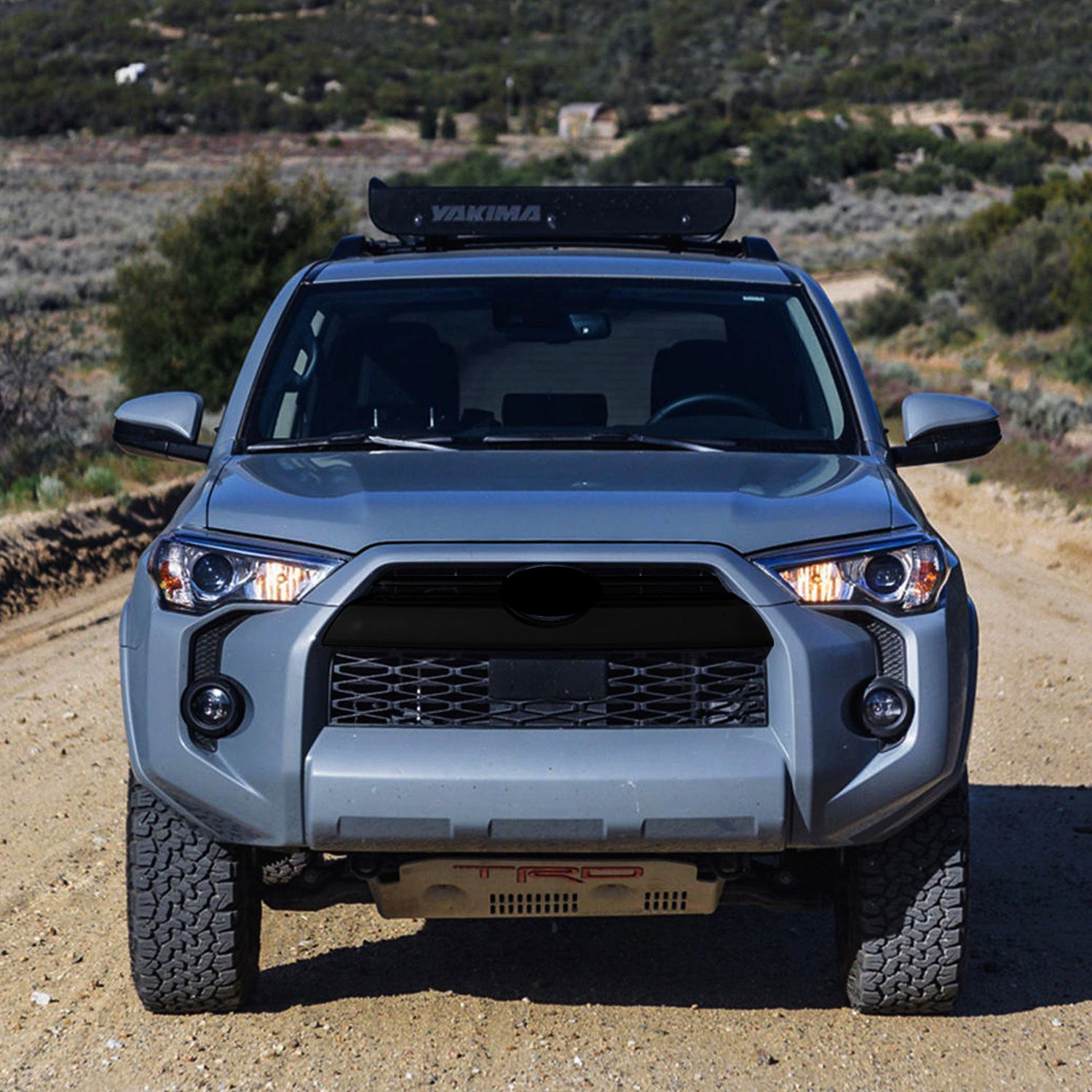 2010-2024 Toyota 4Runner Grille Overlay Gloss Black 3Pcs ABS Plastic