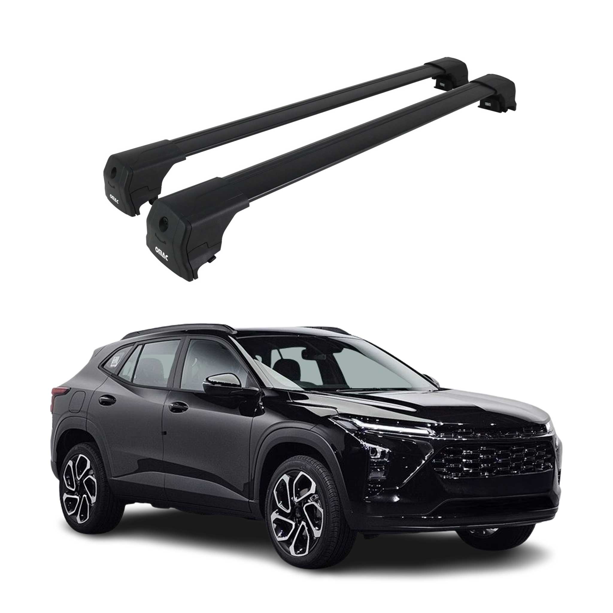 2024-2026 Chevrolet Trax Roof Rack Cross Bars Luggage Carrier Alu Black 2Pcs
