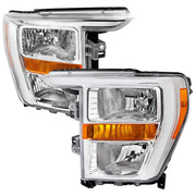 For Ford F-150 2021-2023 Factory Style Headlight (Chrome Housing / Clear Lens )