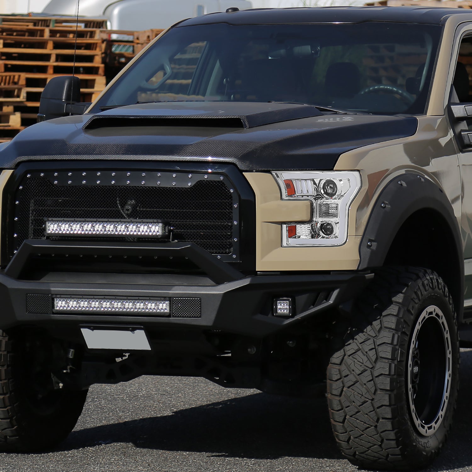 2015-2017 Ford F-150 LED Bar Projector Headlights - RS Chrome/Clear Lens