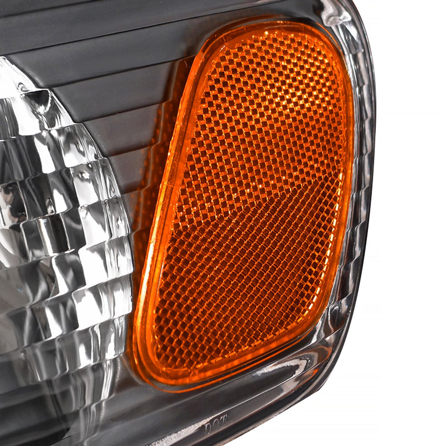 2001-2002 Toyota Corolla Factory Headlights w/Corner Lights Matt Black/Clear