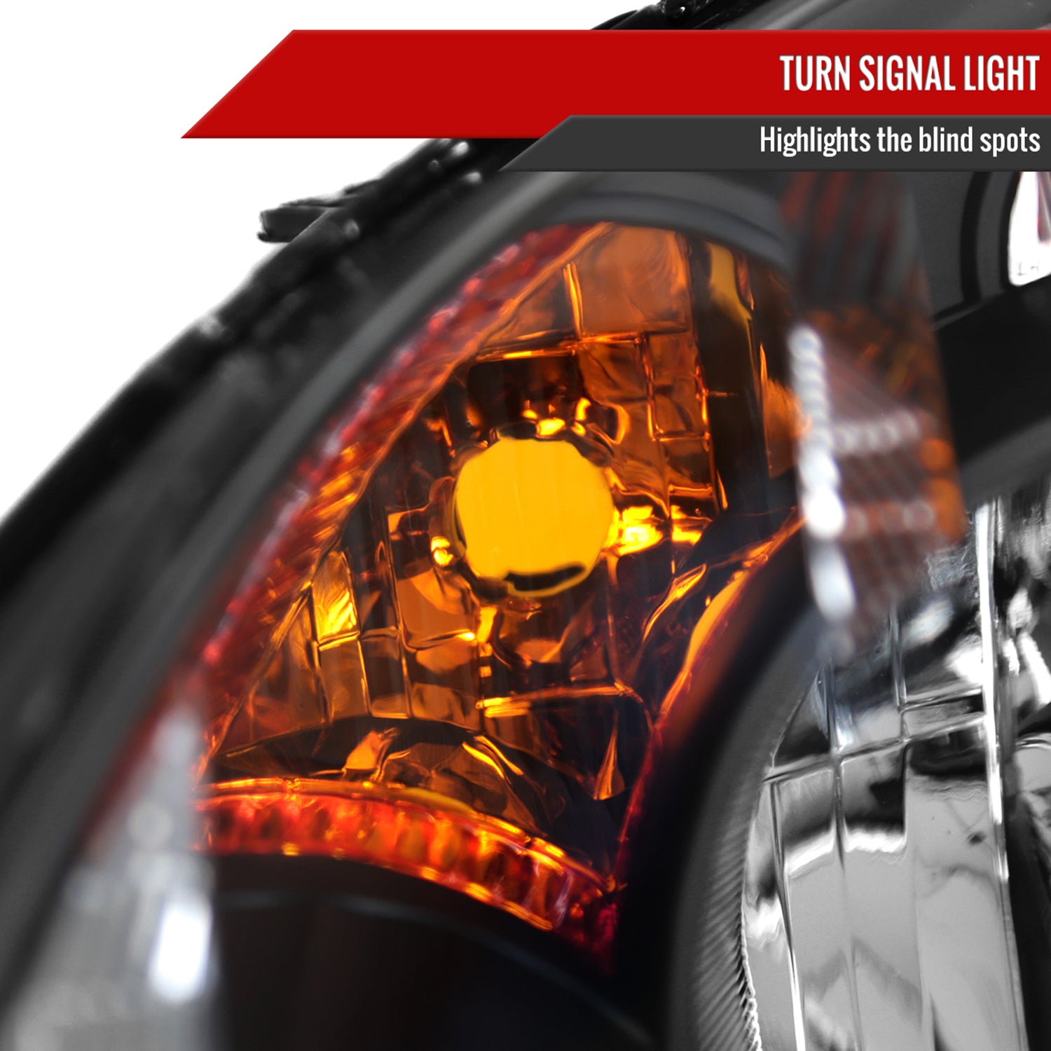 2005-2006 Honda CR-V Factory JP Headlights w/Amber Reflectors Matt Black/Clear