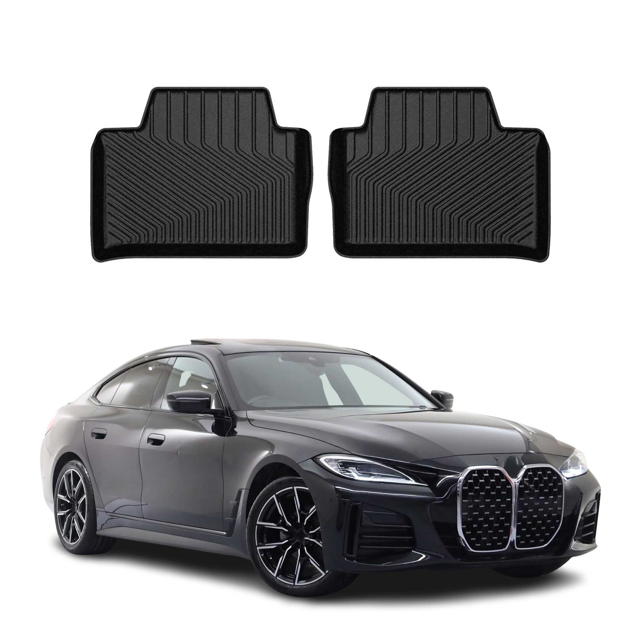 2022-2025 BMW 4 Series G26 Gran Coupe Premium Floor Mats Liners Second Row Rear Black