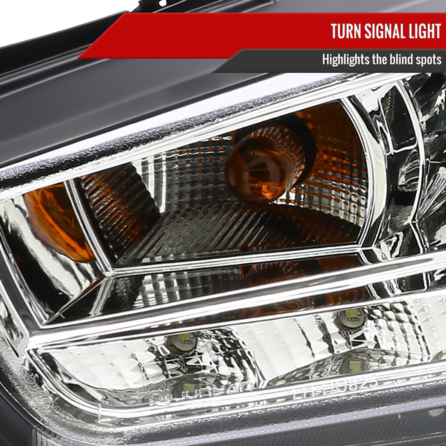 2008-2015 Mitsubishi Lancer EVO Projector Headlights SMD LED Light Chrome