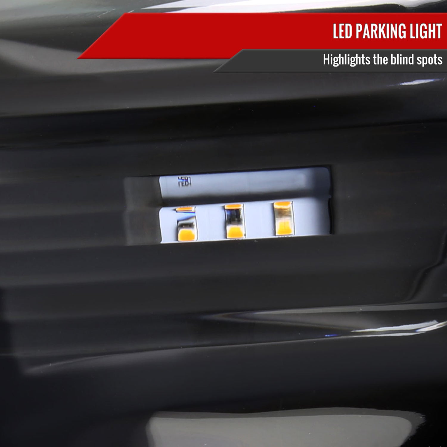 2012-2015 Toyota Tacoma LED CBar Projector Headlights LED Parking Light Black