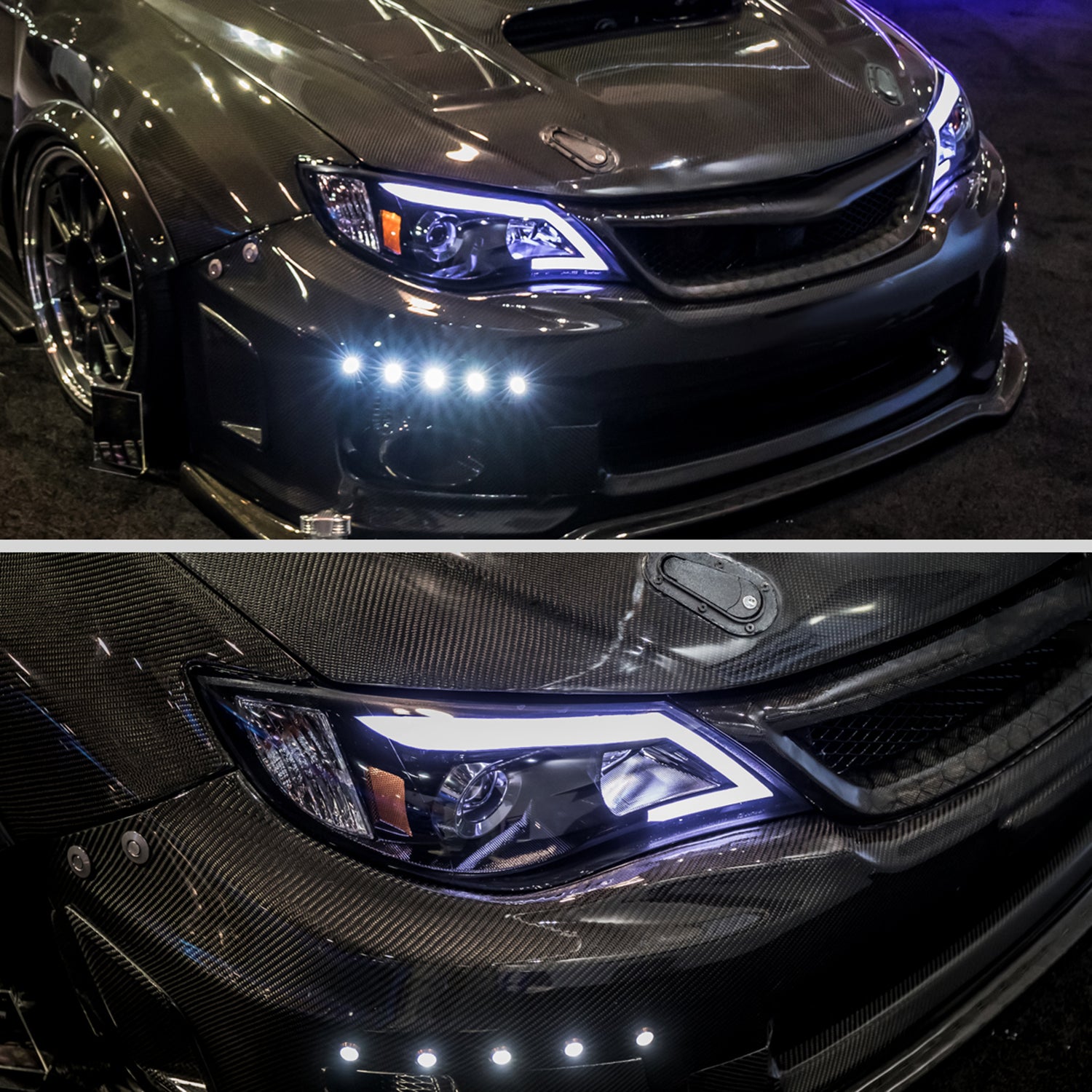 2008-2014 Subaru Impreza WRX / 08-2011 Outback Sport LED Bar Headlights Smoke
