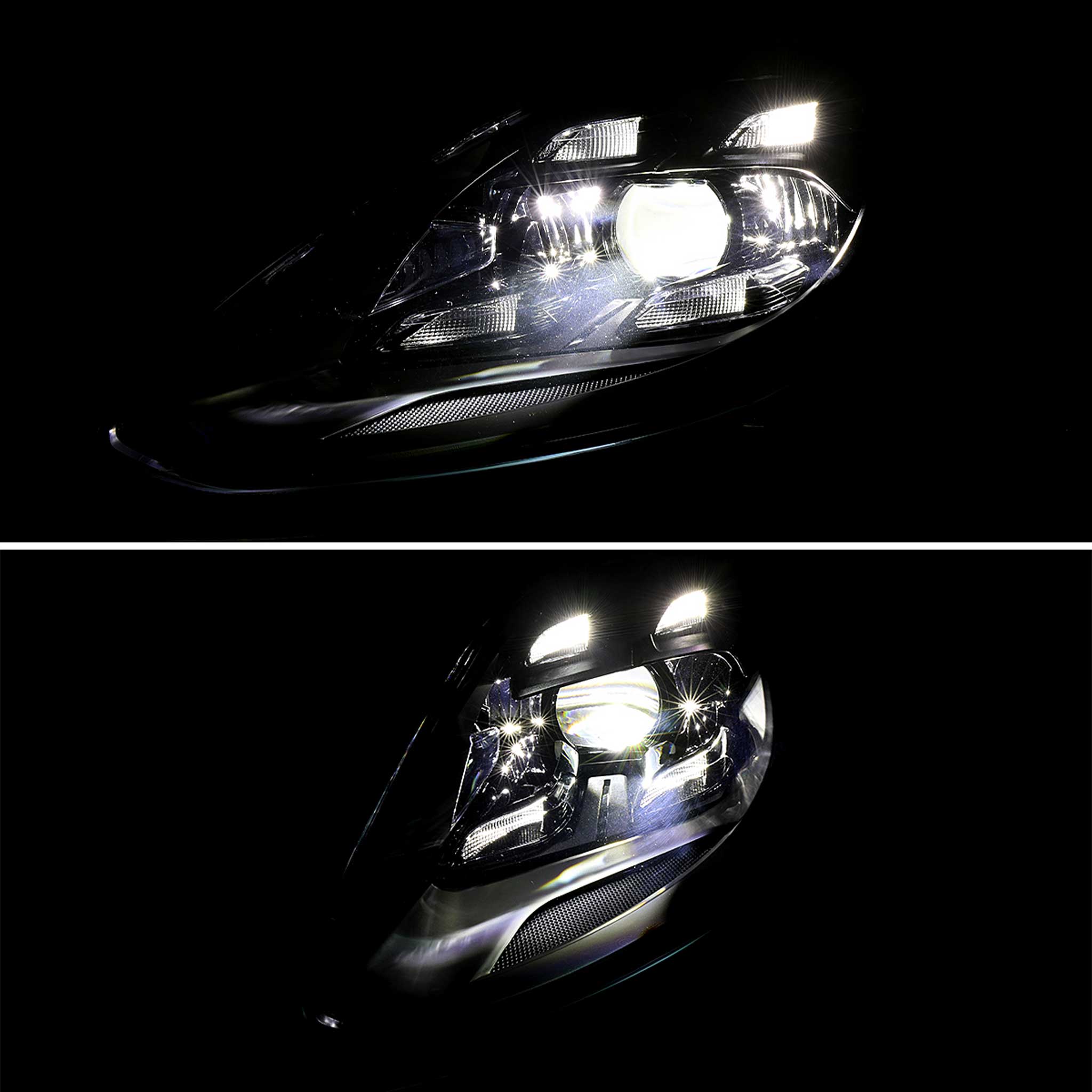 For Porsche Panamera 2017-2022 Matrix LED Projector Headlights DRL Matte Black Clear Lens Glossy Trim