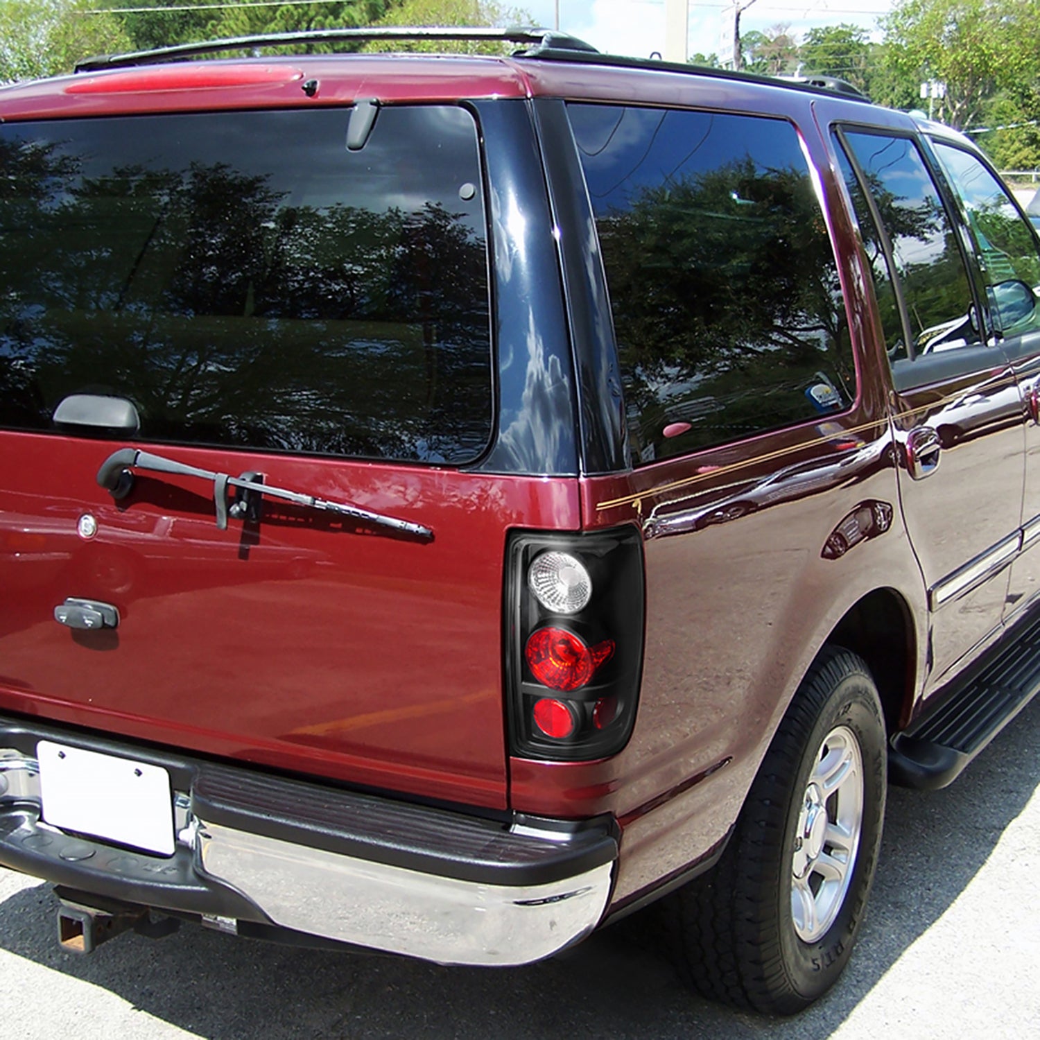 1997-2002 Ford Expedition Tail Lights Matte Black Housing/Clear Lens