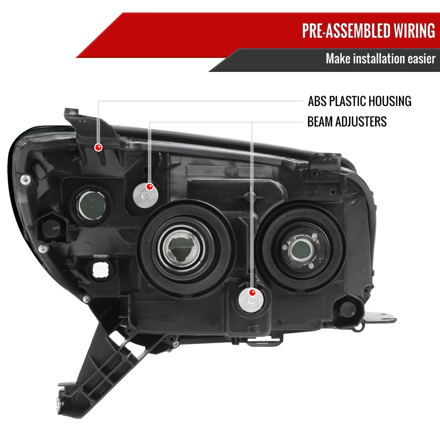 2006-2009 Toyota 4Runner SR5 Limited Projector Style Headlights Chrome/Smoke