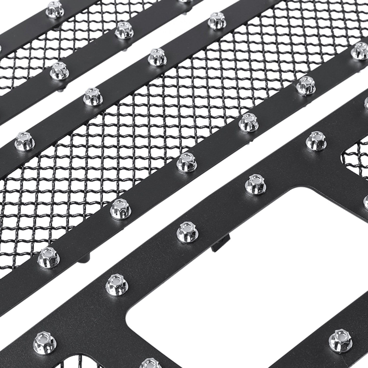 2007-2013 Chevy Silverado 1500/1500HD Rivet Black Steel 3PC Mesh Grille insert