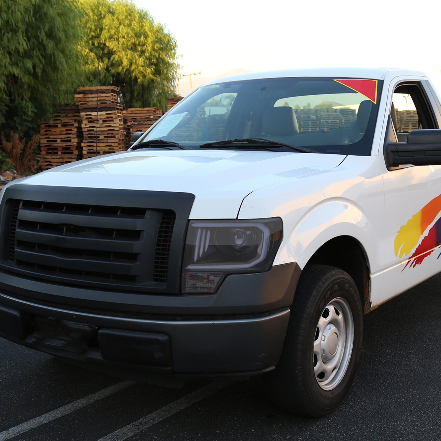 2009-2014 Ford F-150 LED C-Bar Projector Headlights Glossy Black/Smoke Lens