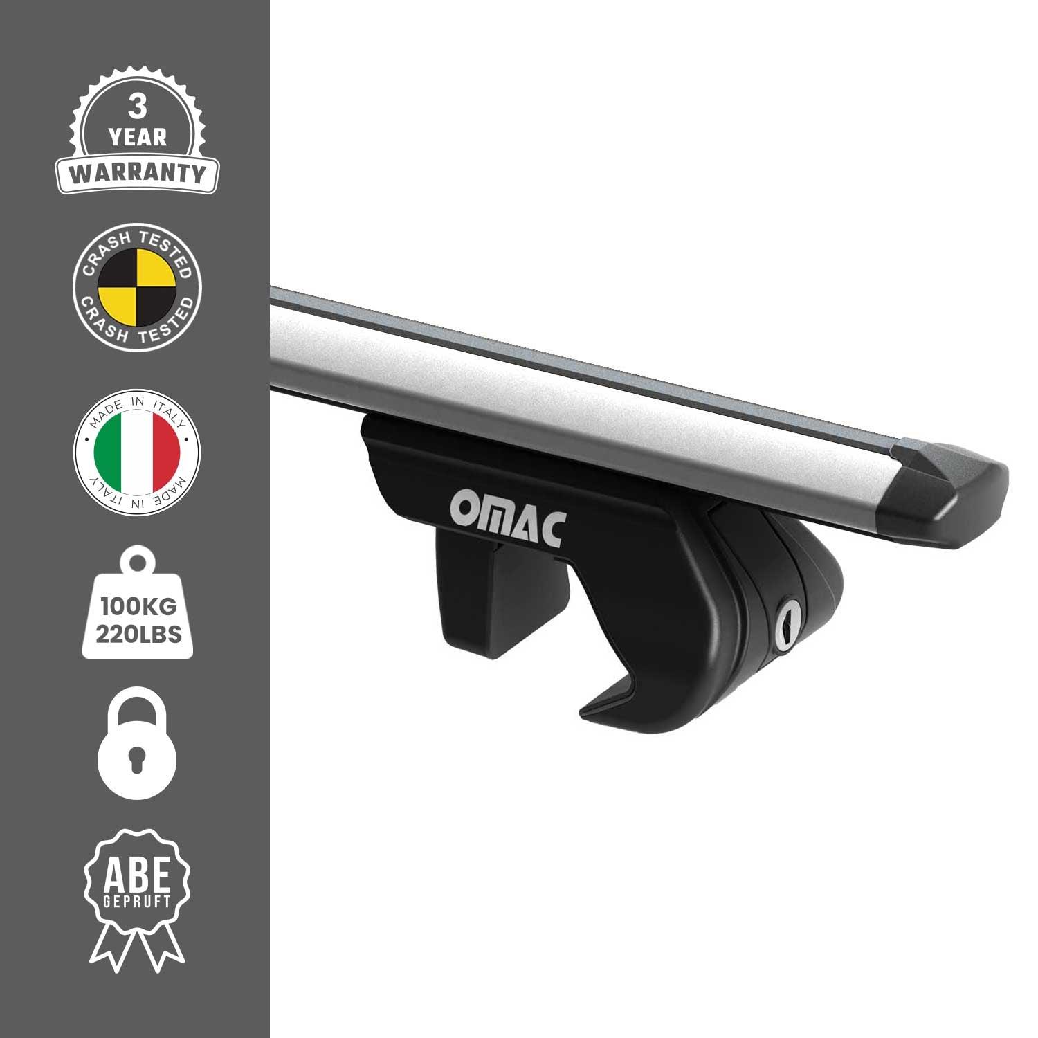 Roof Rack Cross Bars Luggage Carrier for VW Caddy 2003-2020 Alu Grey 2ps