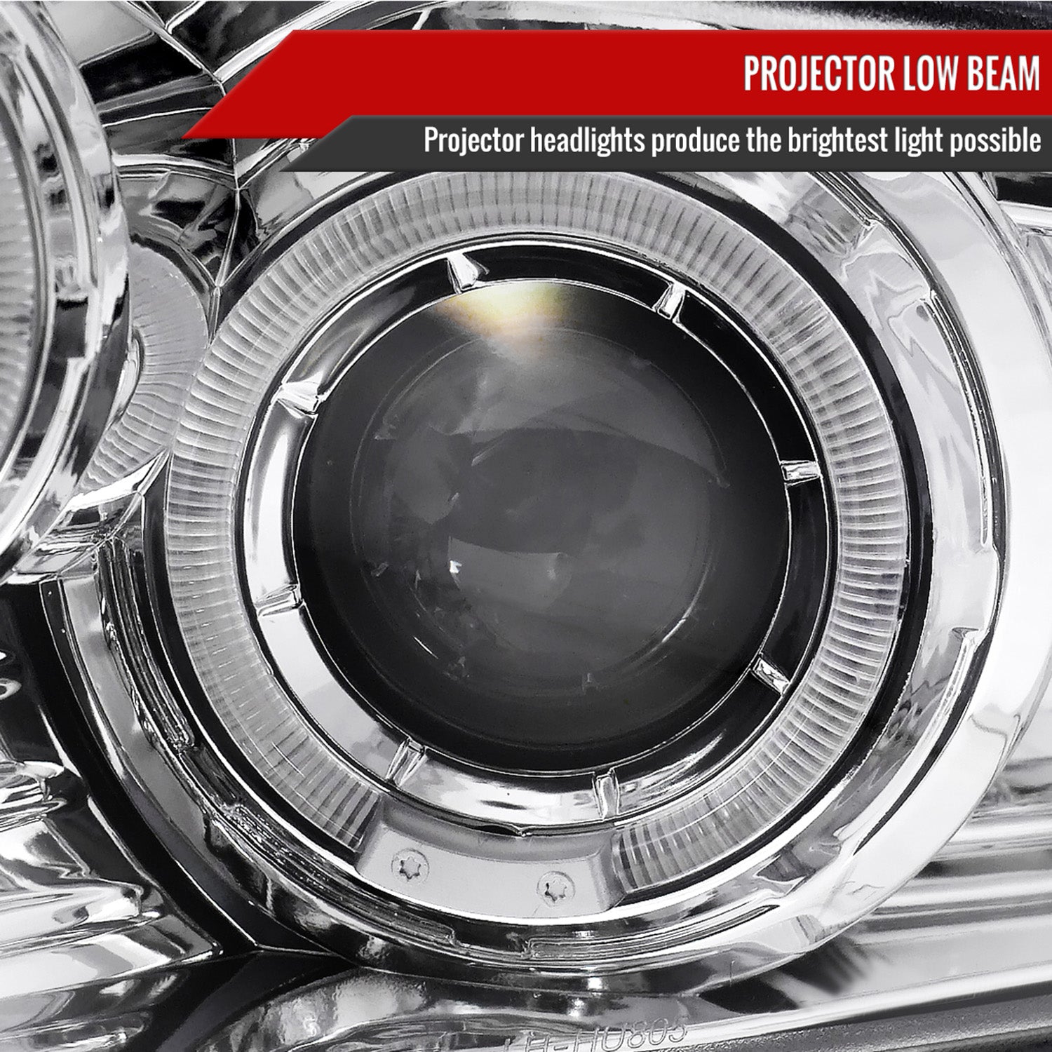 2010-2014 Ford Mustang Dual Halo Projector Headlights Chrome/Clear Lens