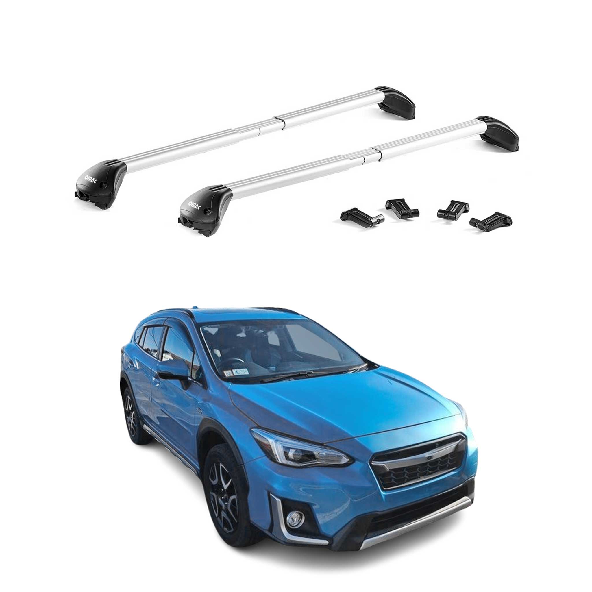 2018-2023 Subaru Crosstrek Roof Rack Cross Bars Silver