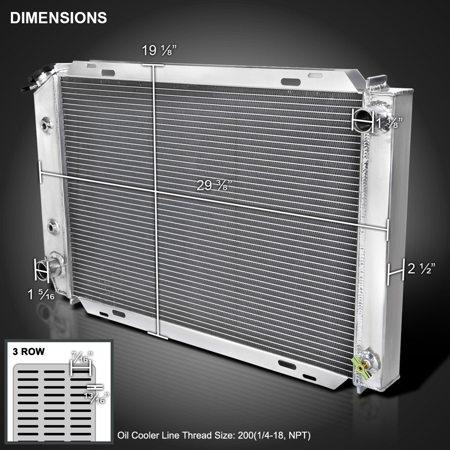 1979-1993 Ford Mustang Aluminum 3-Row Performance Radiator