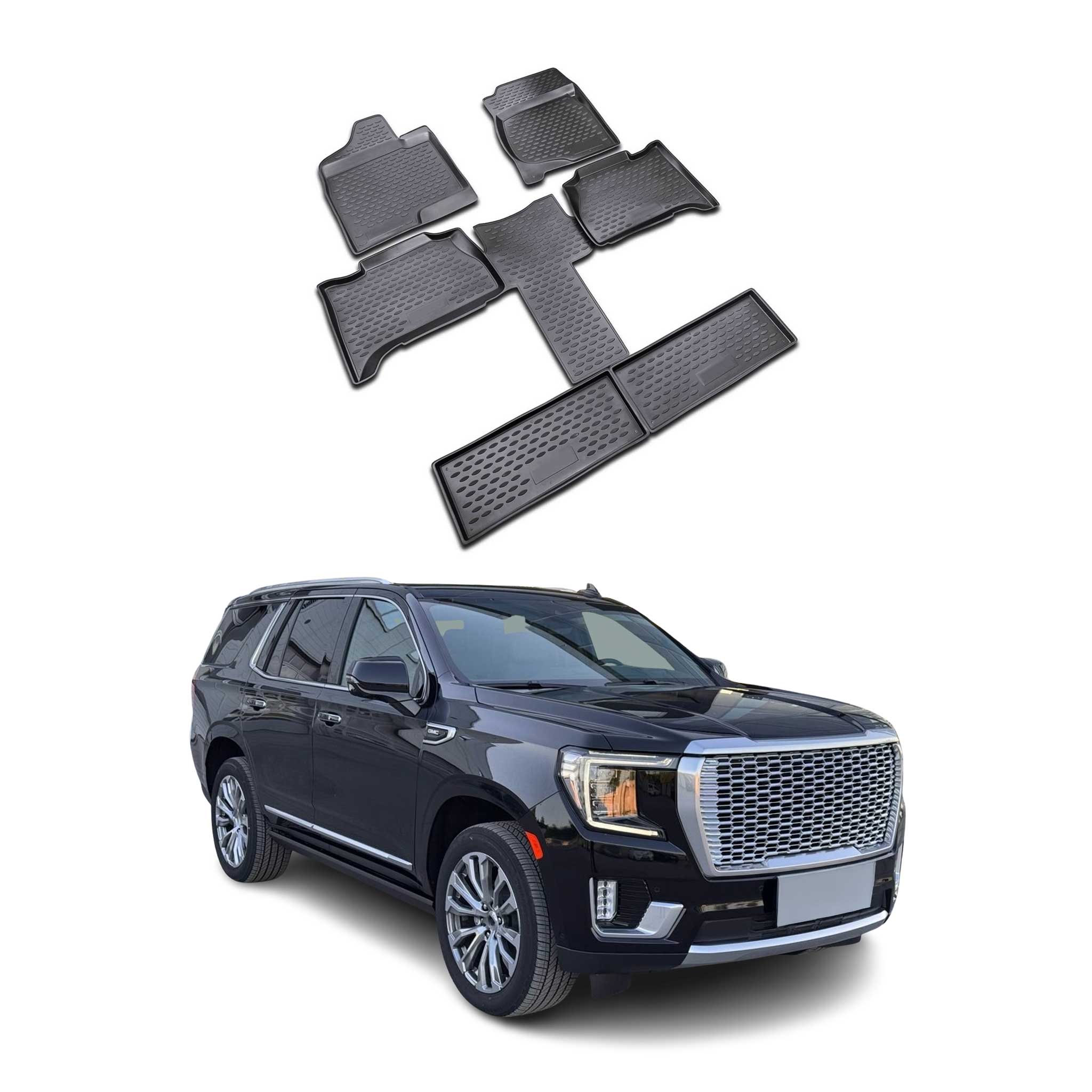 2021-2025 GMC Yukon Floor Mats Liners Full Set All Weather Black