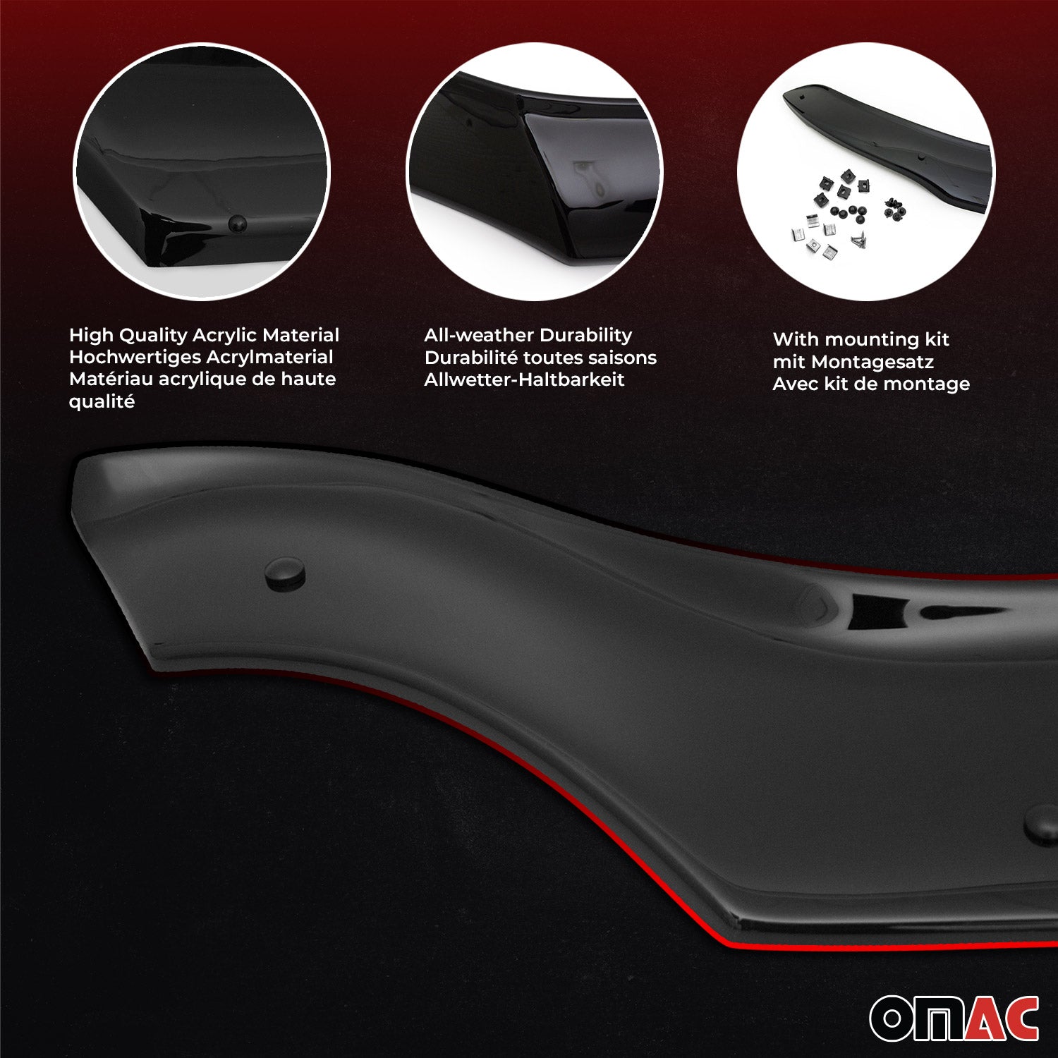 2015-2026 Ford Transit Windshield Sun Visor & Bug Shield Hood Deflector Kit 2Pcs Smoke
