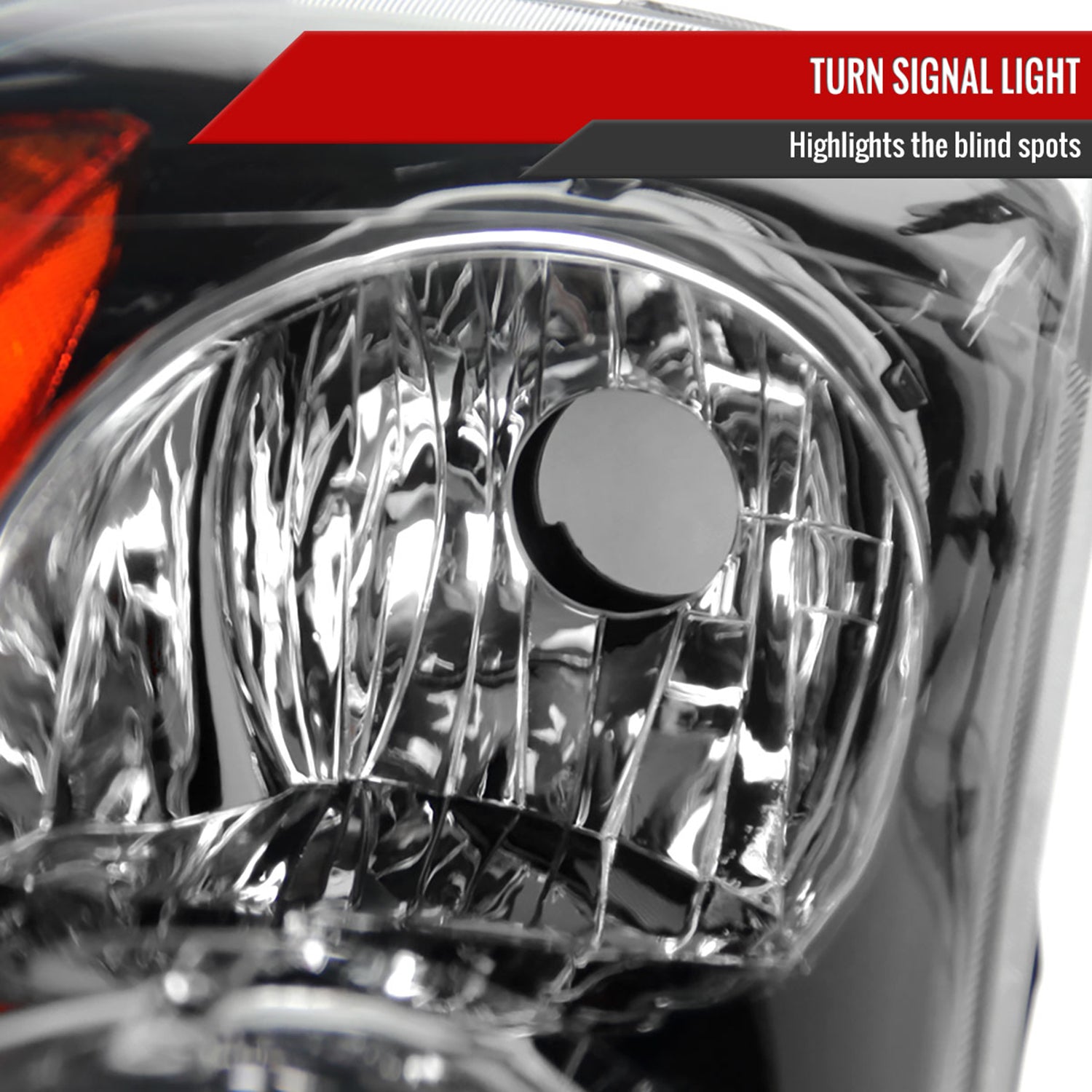 2007-2009 Nissan Altima Sedan Crystal Headlights Amber Reflector Matt Black