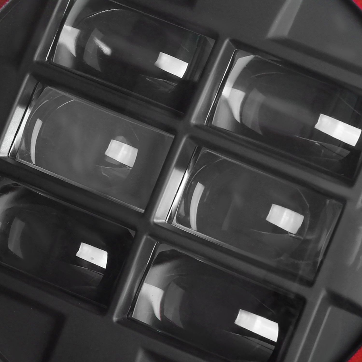 Universal 7" Round Cree LED Red Rim Halo Projector Headlight - 1PC Matt Black