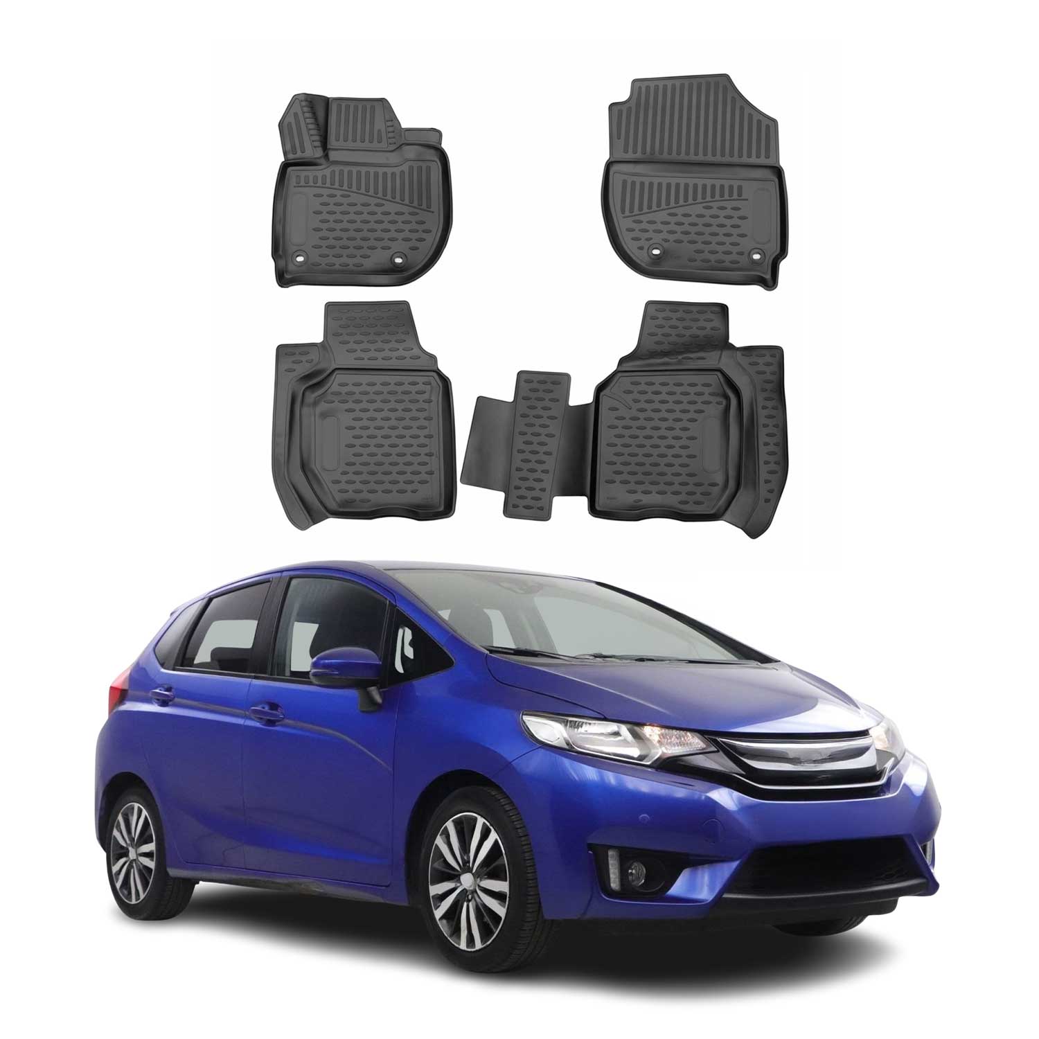 2015-2020 Honda Fit Floor Mats Liners Full Set All Weather Black