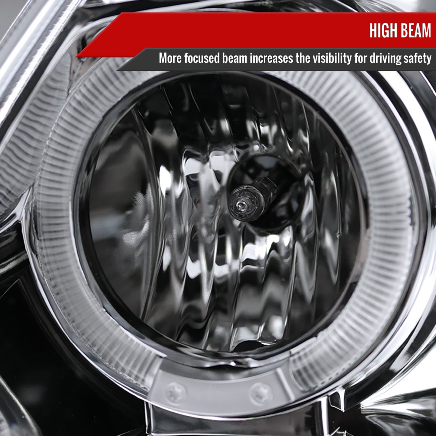 1997-2004 Ford F-150 / 97-2002 Expedition Dual Halo Projector Headlights Chrome