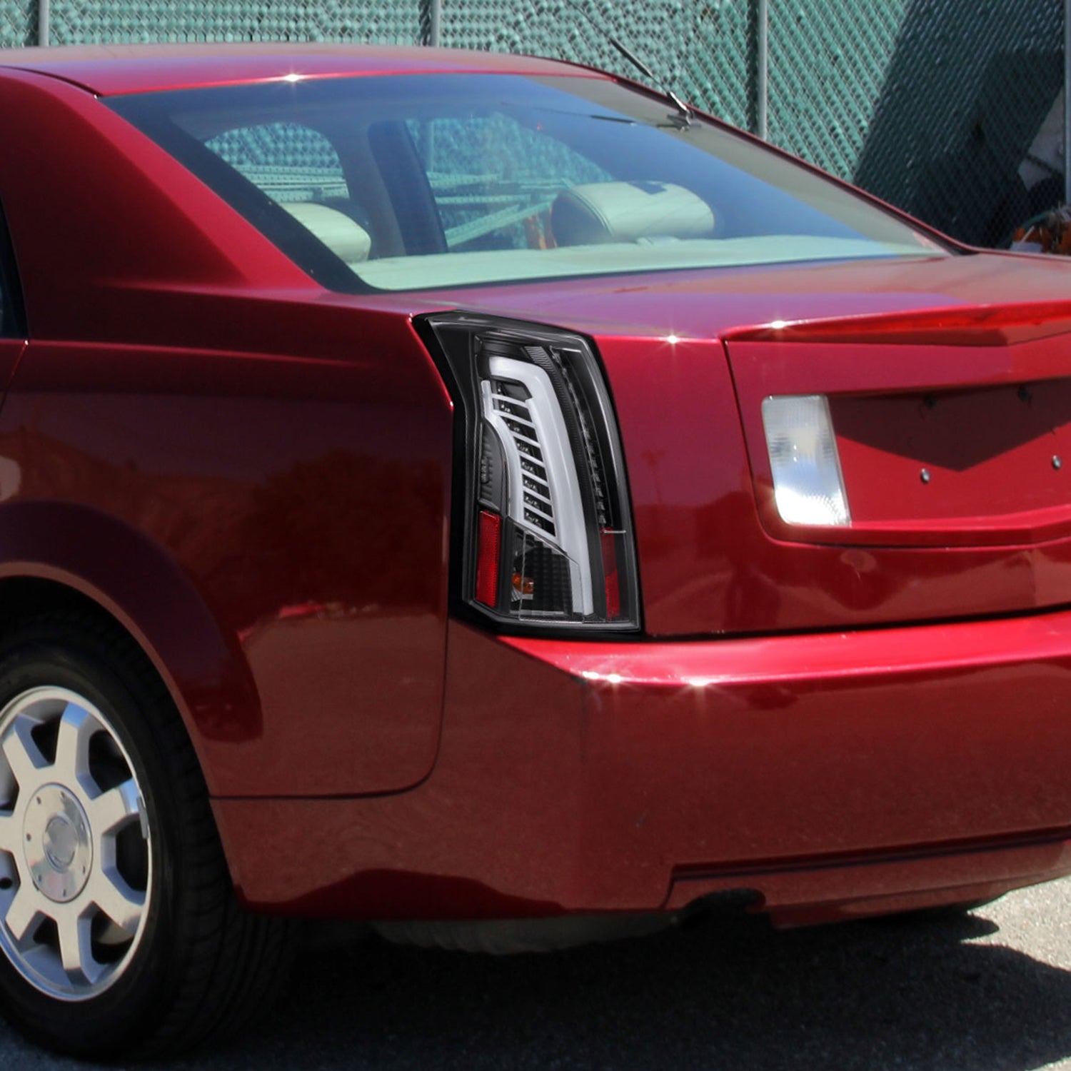 2003-2007 Cadillac CTS LED Tail Lights Matte Black Housing/Clear Lens