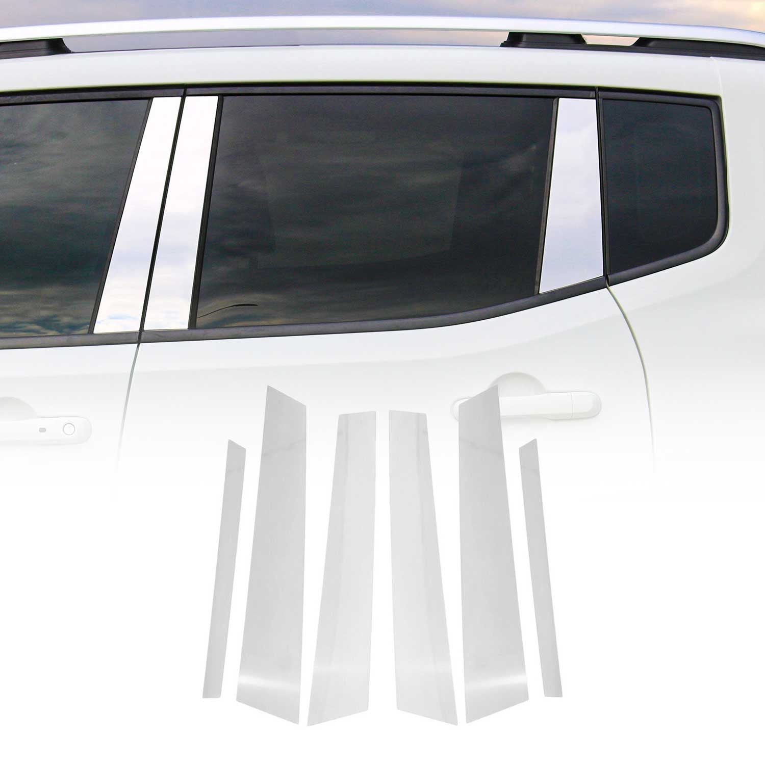 2015-2021 Mercedes C Class W205 Window B Pillar Posts Door Trim Stainless Steel 6x