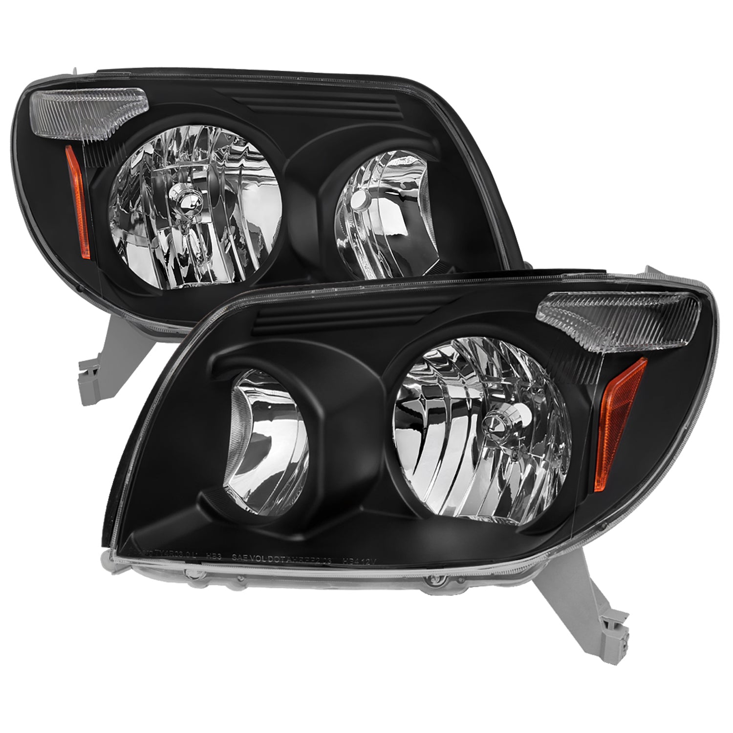 2003-2005 Toyota 4Runner Factory Style Headlights Matte Black/Clear Lens