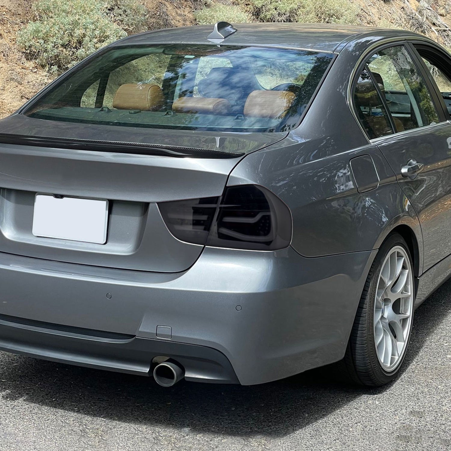 2009-2011 BMW E90 3-Series 4Dr Sedan Red LED Tail Light Glossy Black/Clear