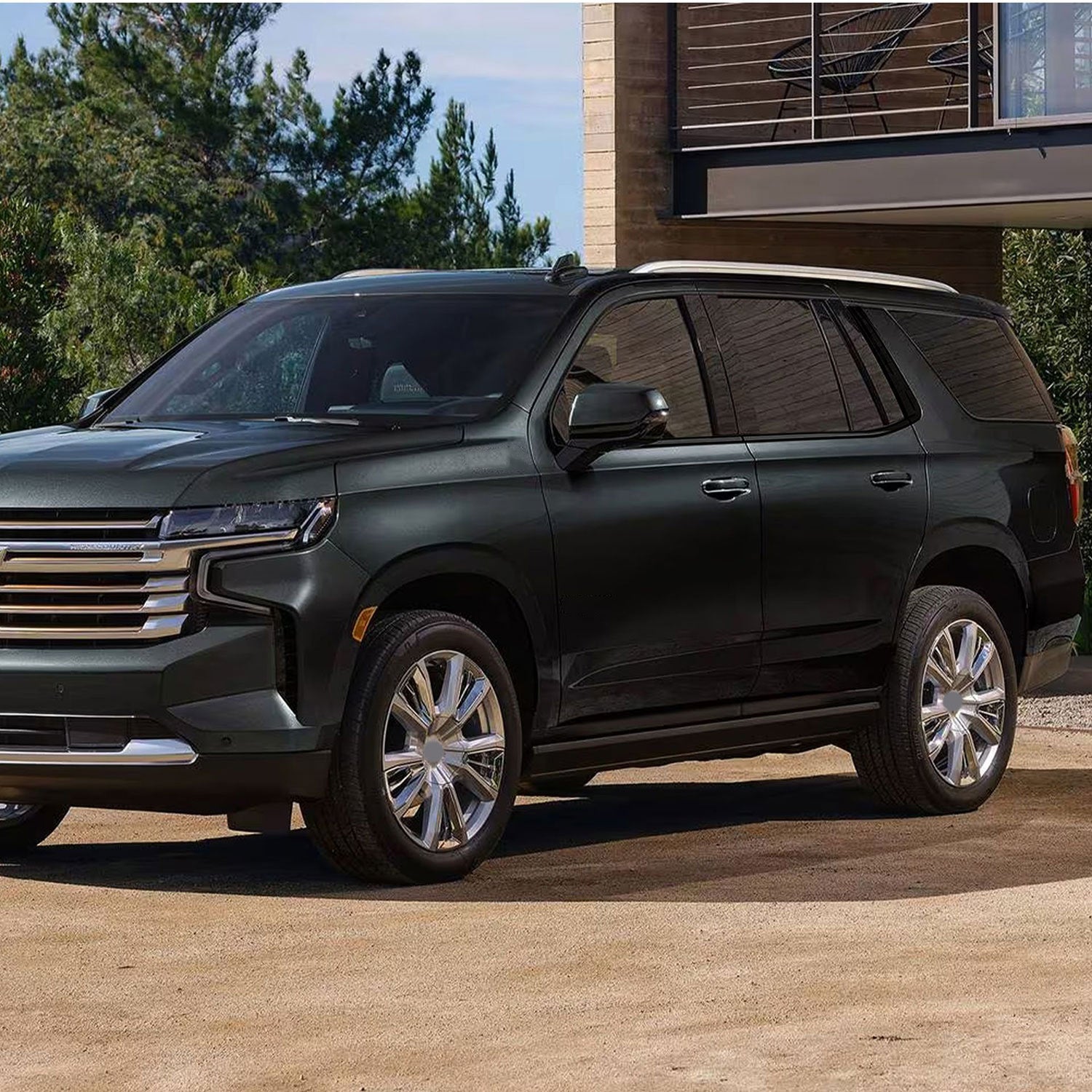 2021-2024 Chevrolet Tahoe Window Trim Set Gloss Black 6Pcs ABS Plastic