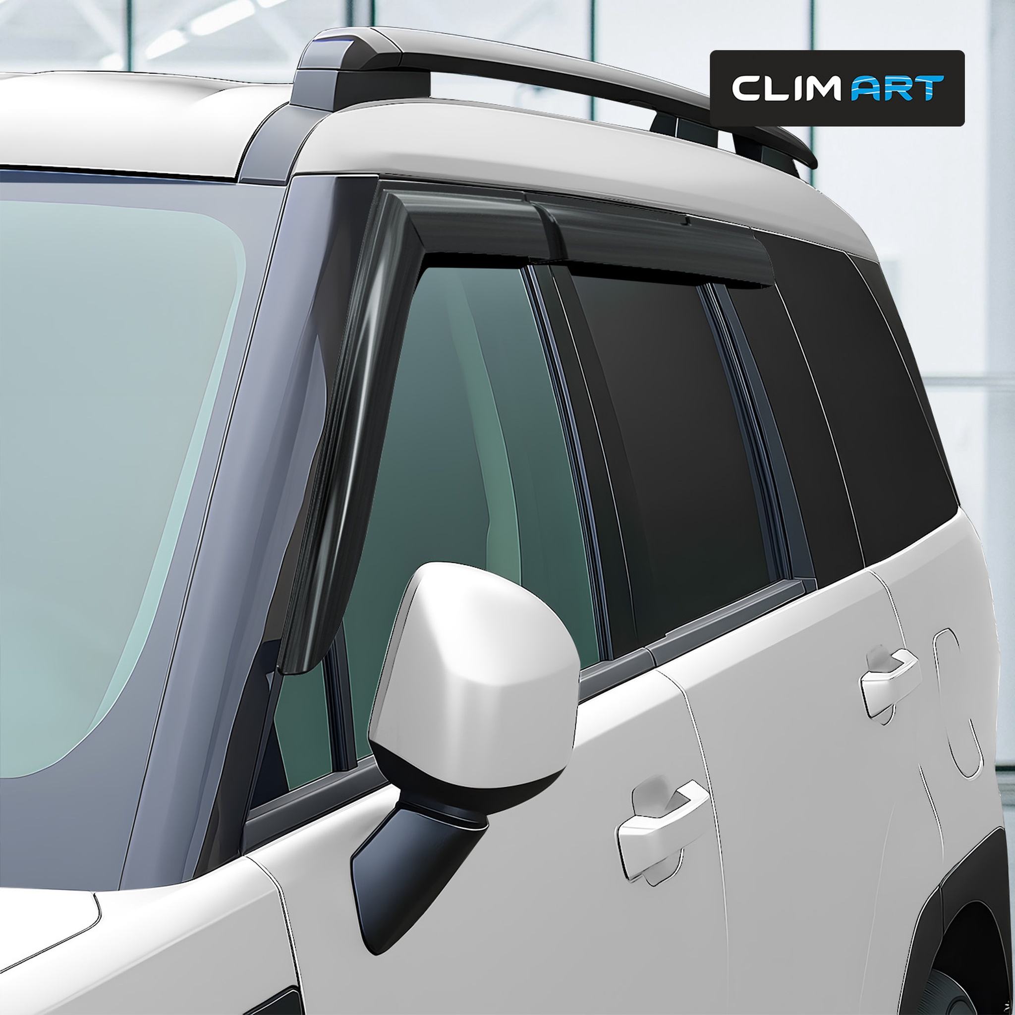 Clim Art Wind Deflectors for Hyundai Santa Fe 2024-2026 Tape-On Dark Smoke 4Pcs