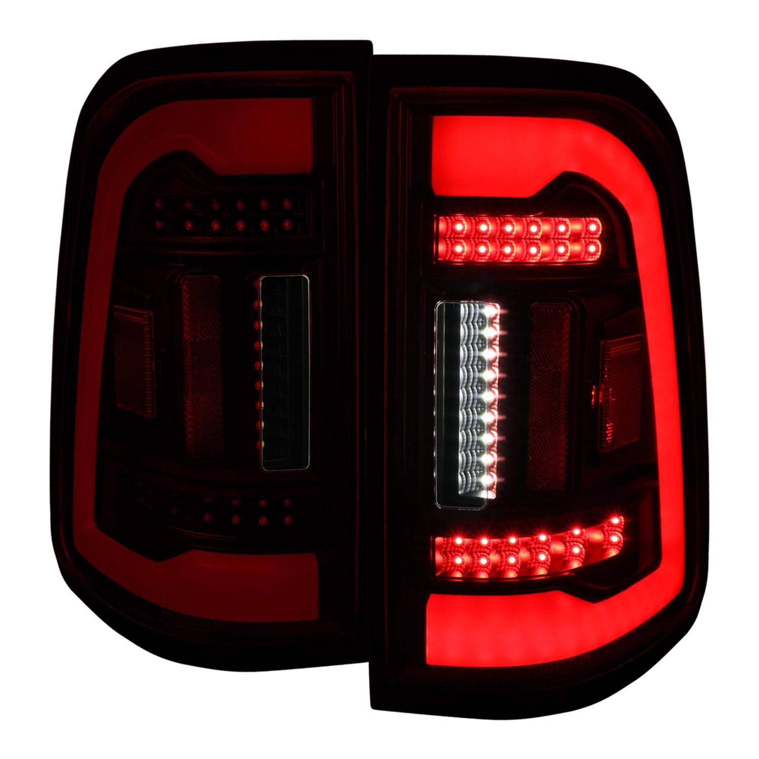 2019-2024 Dodge RAM 1500 White LED Bar Tail Lights Black/Red Smoke Lens