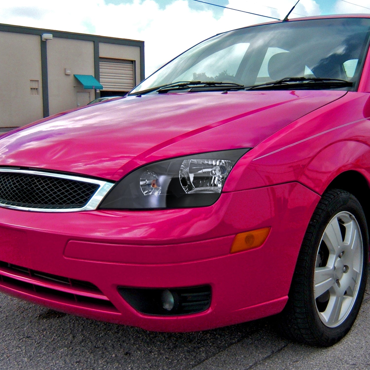 2005-2007 Ford Focus Factory Style Headlights Matte Black Housing/Clear Lens