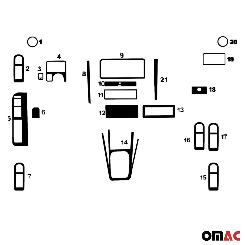 1998-2003 VW Golf Mk4 Wooden Look Dashboard Console Trim Kit 21Pcs