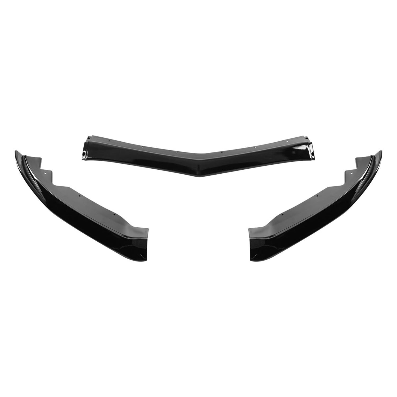 2015-2018 Cadillac ATS Glossy Black Polypropylene 3PC Front Bumper Lip Set