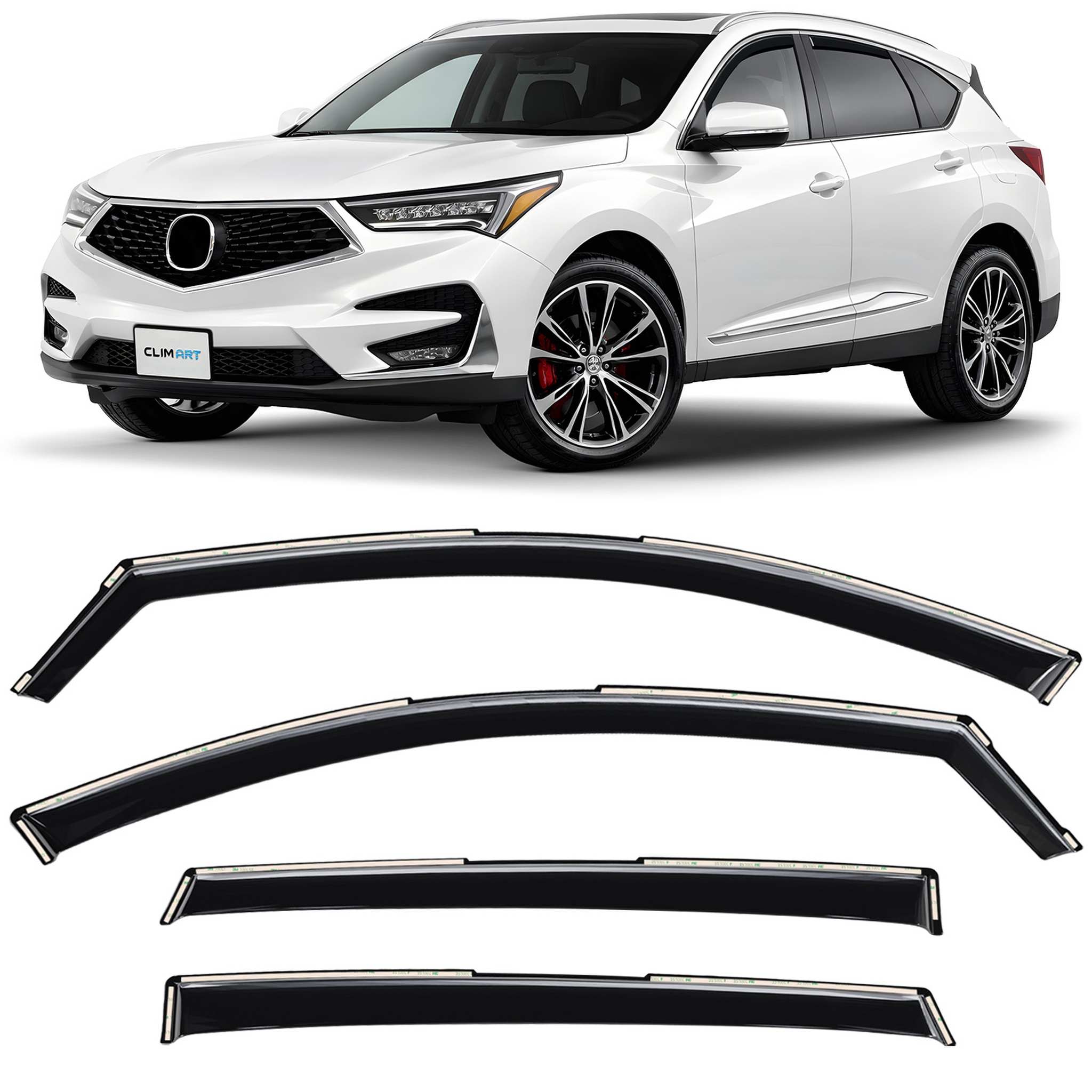 Clim Art Wind Deflectors for Acura RDX 2019-2026 In-channel Dark Smoke 4Pcs