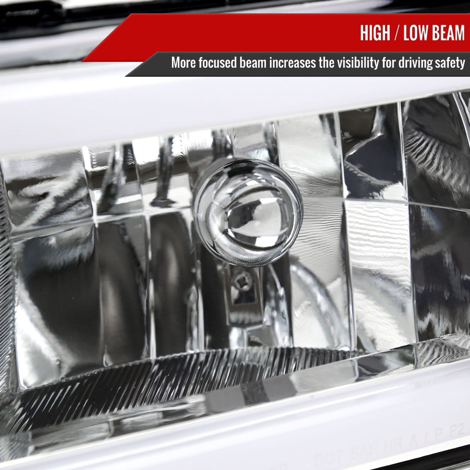 1994-2001 Dodge RAM 1500/ RAM 2500/3500 Dual LED Bar Factory Headlights Chrome