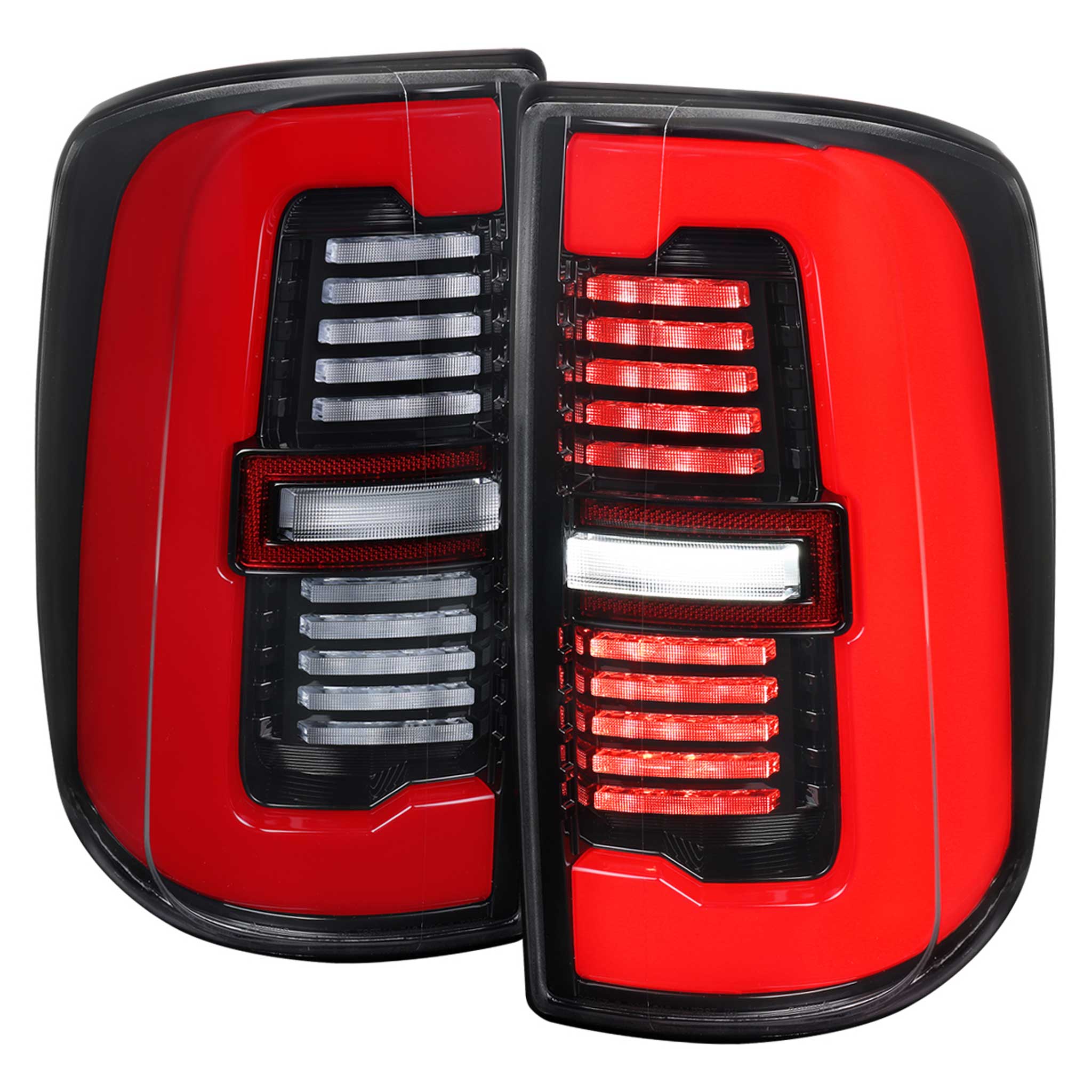 For Dodge RAM 2500/3500 2019-2024 LED Sequential Signal Tail Lights Jet Black Housing Clear Lens