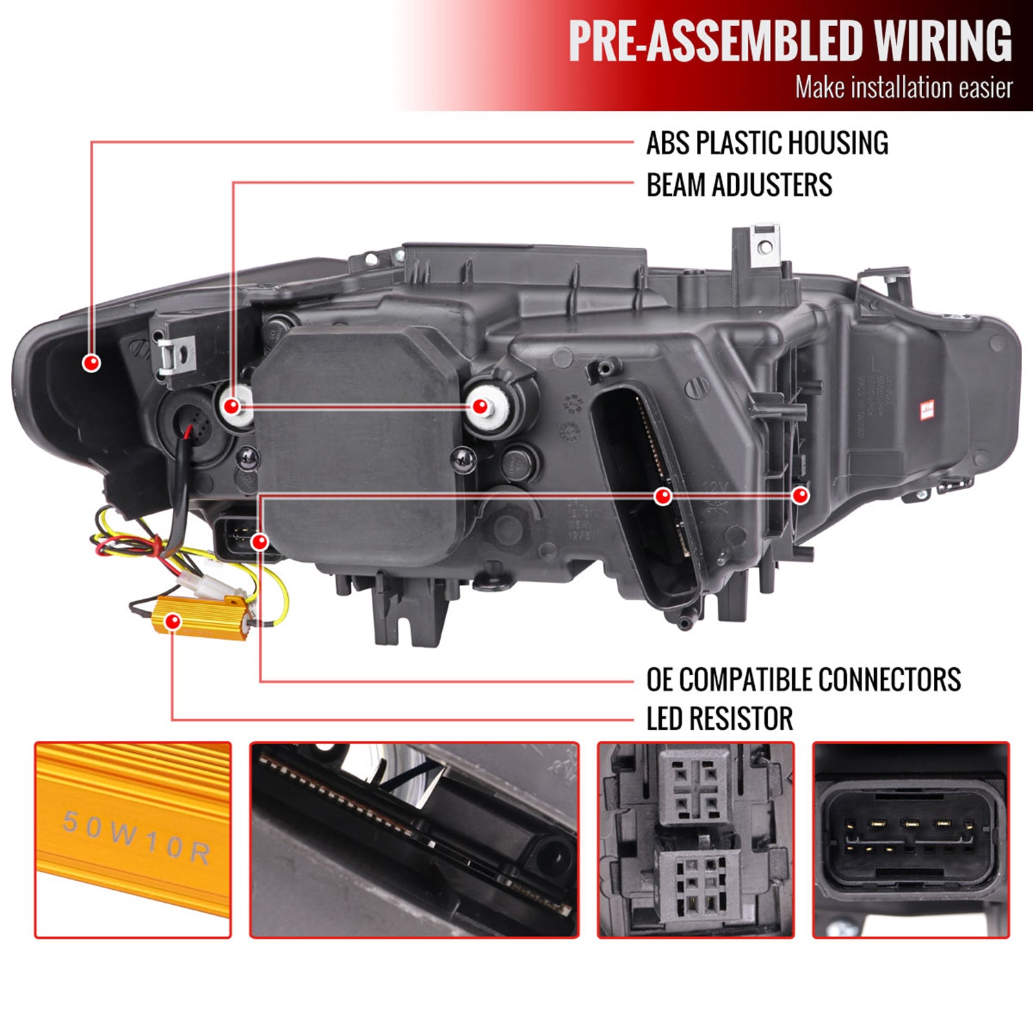 2012-2015 BMW F30 3 Series Sedan Dual LED Headlights LED Signal Smoke