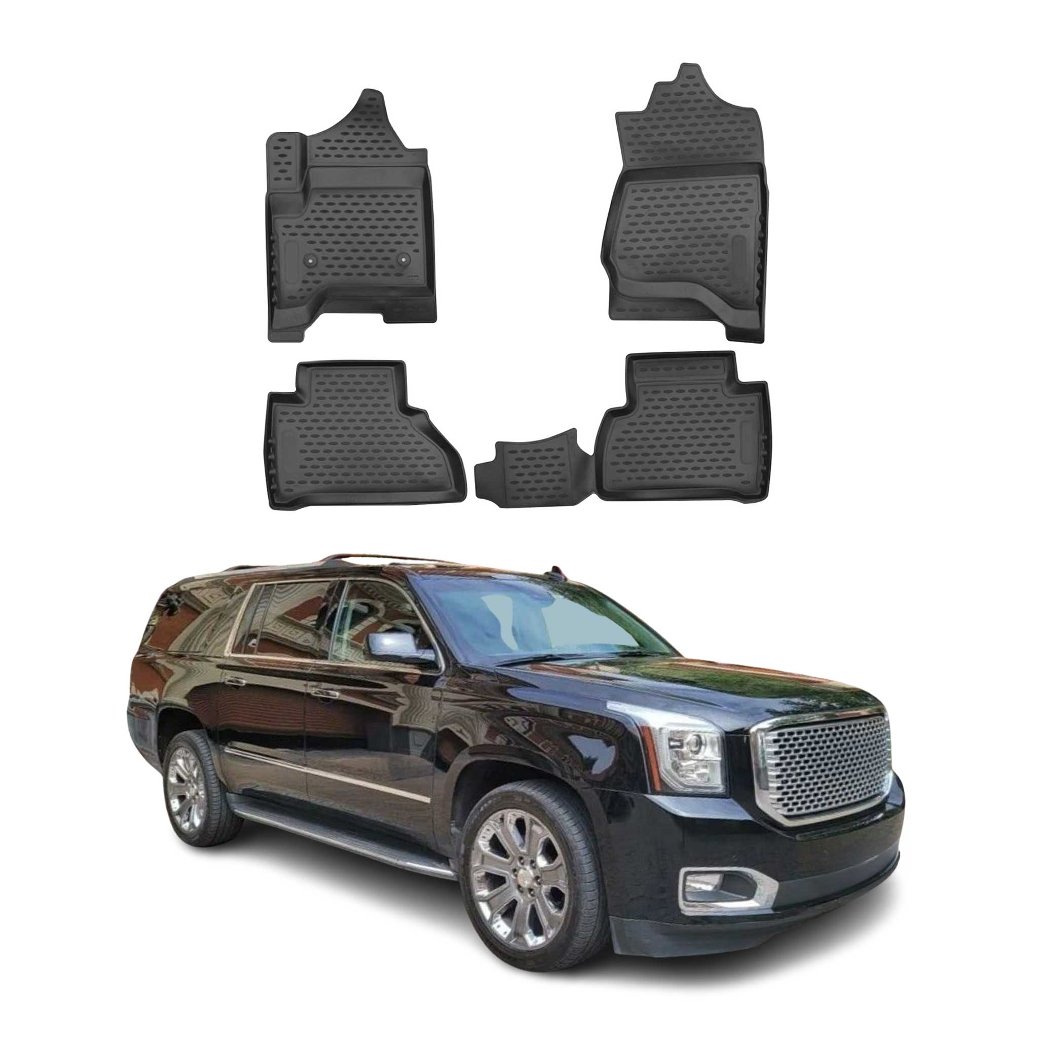 2015-2020 GMC Yukon XL Floor Mats Liners Full Set All Weather Black