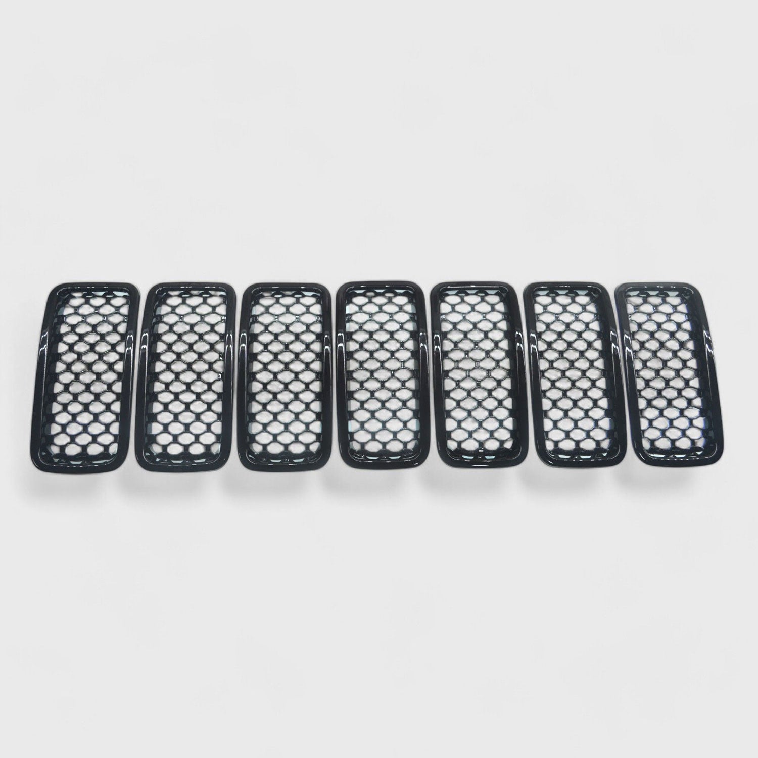 2020-2024 Jeep Renegade Grille Overlay Gloss Black 7Pcs ABS Plastic