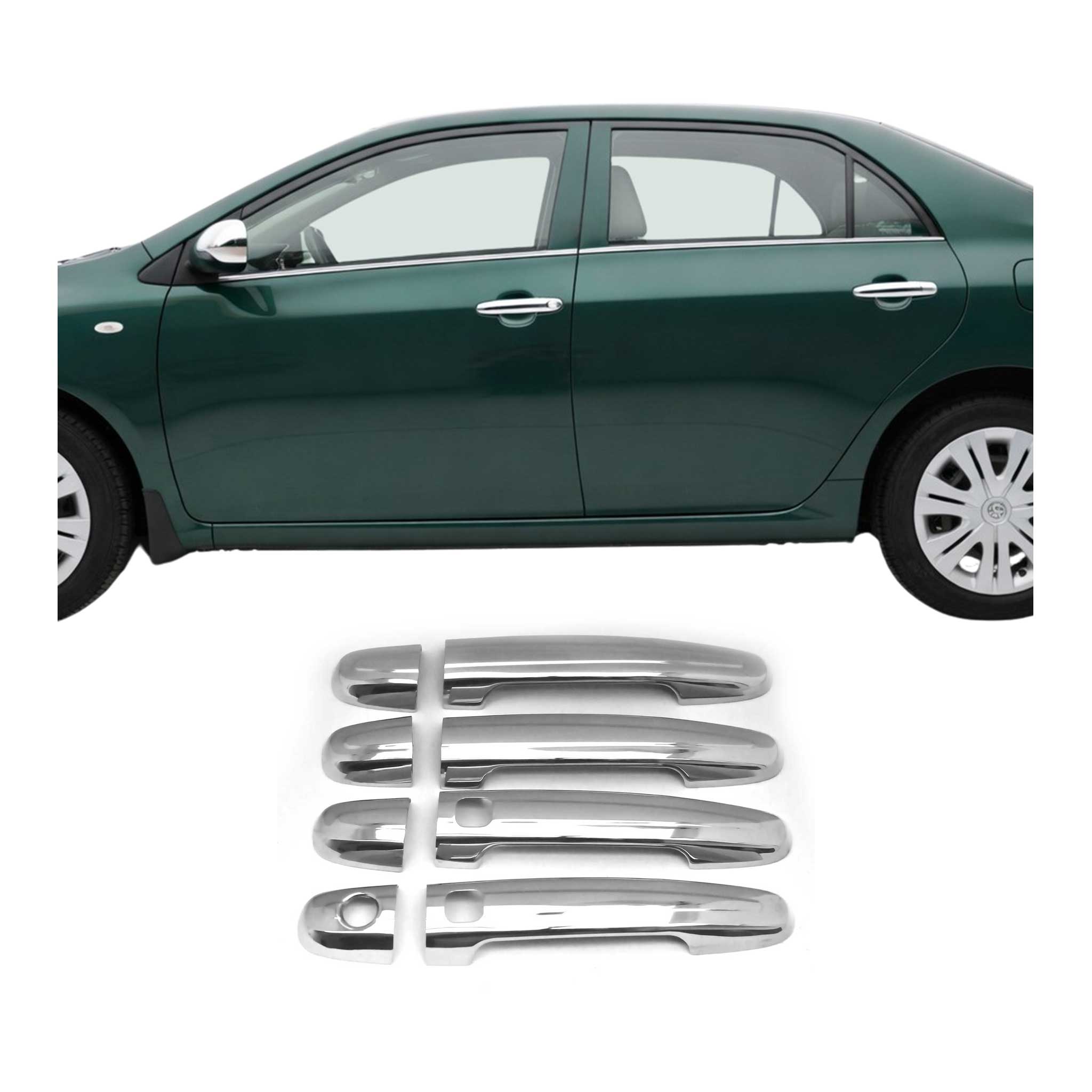 2003-2009 Lexus GX470 Door Handle Cover Protector Keyless S.Steel Chrome 8Pcs