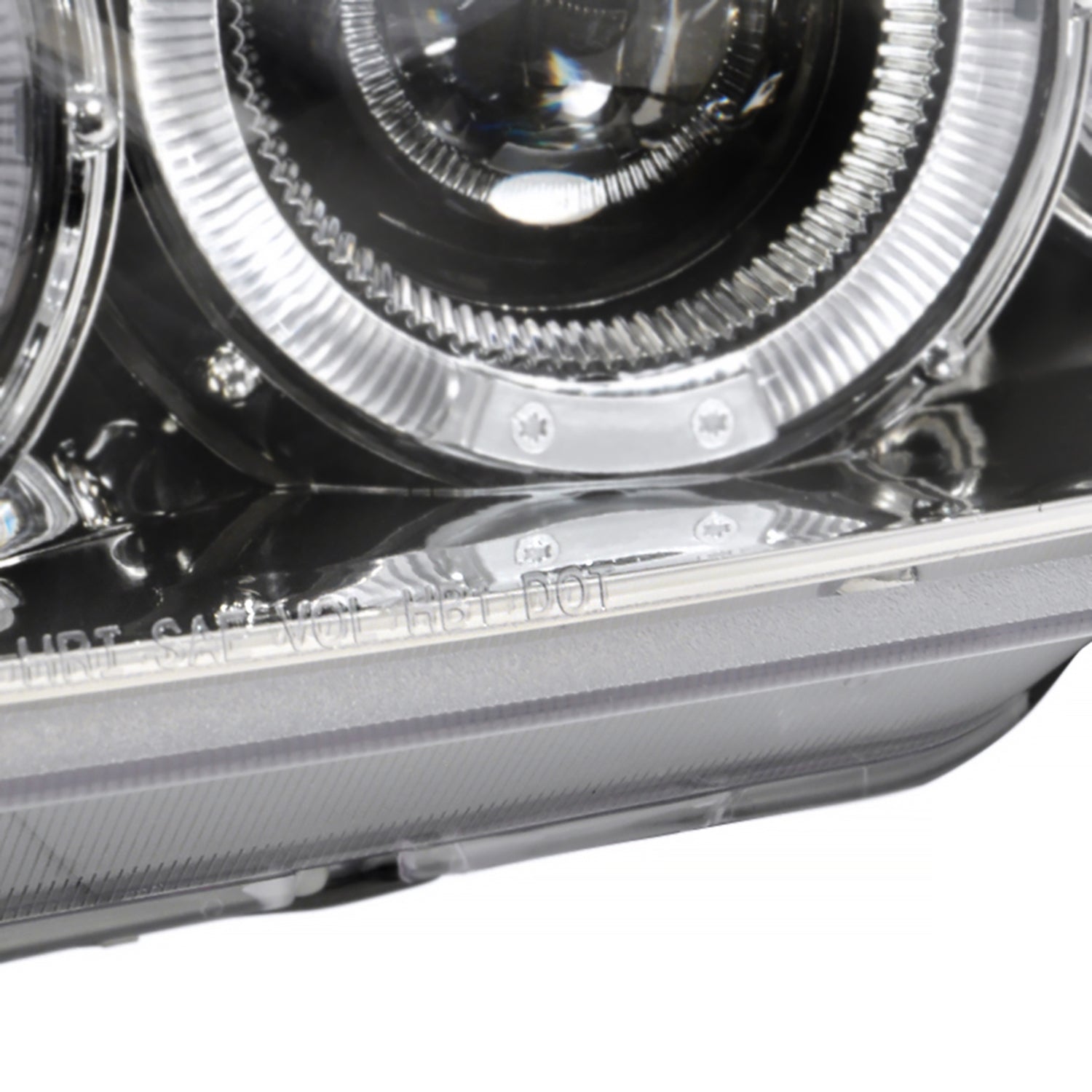 2000-2001 Nissan Maxima Dual Halo Projector Headlights Chrome/Clear Lens