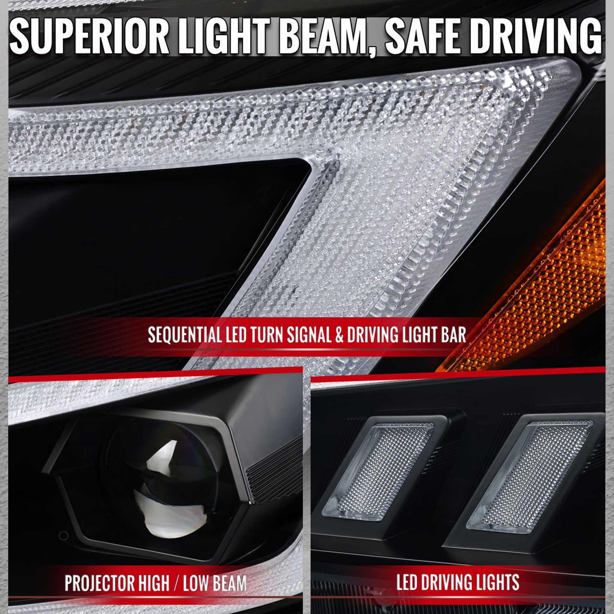 For Subaru Impreza WRX STI 2015-2021 Projector Headlights Sequential LED Switchback DRL Black Housing Clear Lens