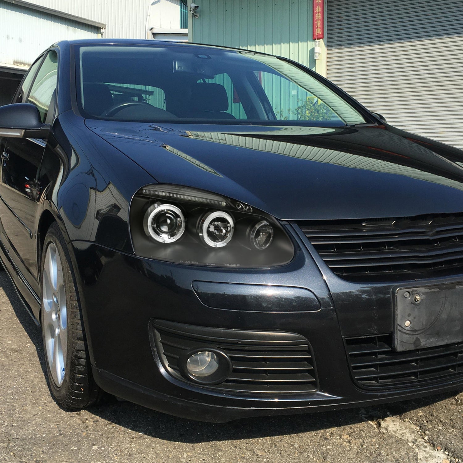 2006-2008 VW Golf Rabbit / Jetta Dual Halo Projector Headlights Matte Smoke